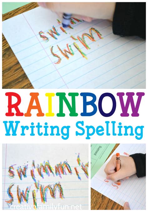 Rainbow Writing Spelling Word Practice - Creative Family Fun