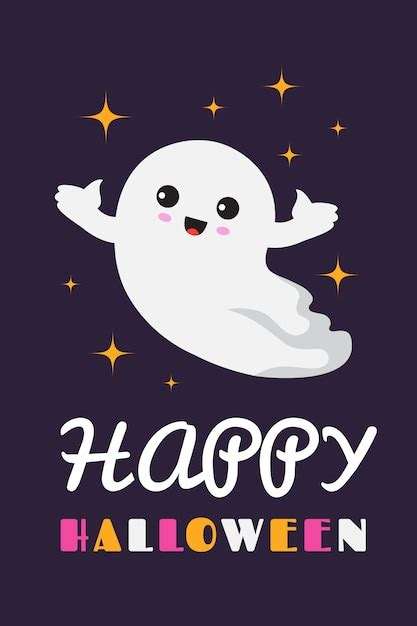 Premium Vector | Happy halloween background. cute ghost spooky ghostly baby. halloween party ...