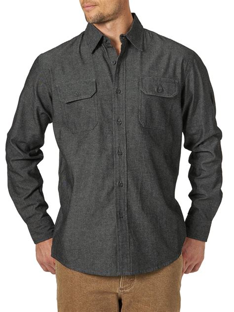 Wrangler Men's Long Sleeve Denim Shirt - Walmart.com