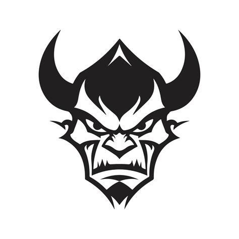 devil, logo concept black and white color, hand drawn illustration 22208538 Vector Art at Vecteezy