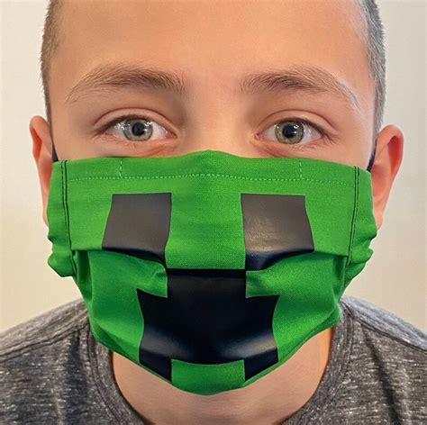 Minecraft Creeper Face Mask Comfortable Fit 100% Cotton | Etsy