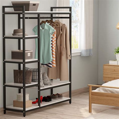 LITTLE TREE Free-Standing Closet Storage Organizer with 6 Shelves Handing Bar | eBay