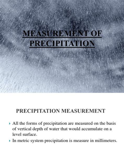 Chap 4-MEASUREMENT OF PRECIPITATION | PDF | Precipitation | Rain