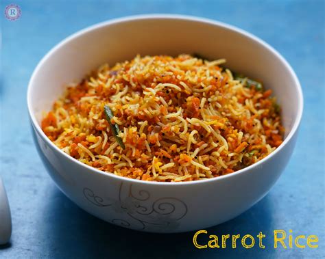 Carrot rice recipe | Easy variety rice for kids - Raks Kitchen