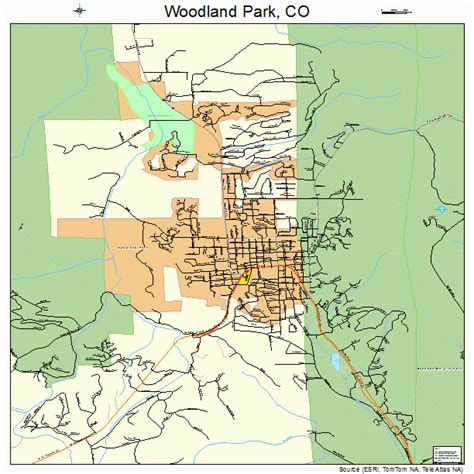 Woodland Park Colorado Street Map 0886090