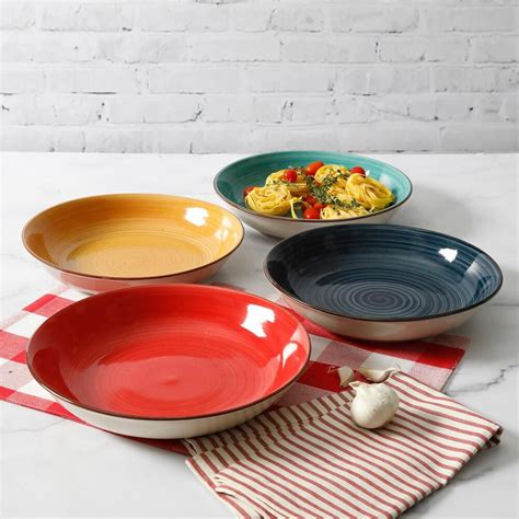 Large Ceramic Pasta Bowl Set - 8 1/4" Colorful 4 pc Pasta Soup Set - Walmart.com - Walmart.com