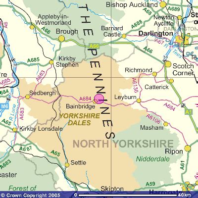 Map of Askrigg, Wensleydale, North Yorkshire