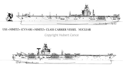 Drawing : "USSNimitz (CVN-68) Nimitz Class (1980)" (Original art by ...