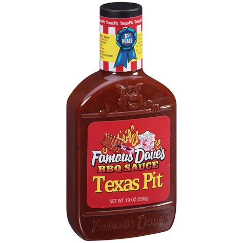 Famous Dave's Texas Pit BBQ Sauce Bottle, 19 oz - Walmart.com - Walmart.com