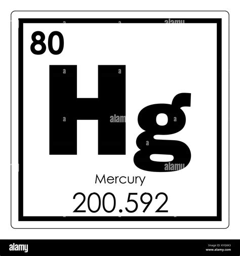 Mercury chemical element periodic table science symbol Stock Photo - Alamy