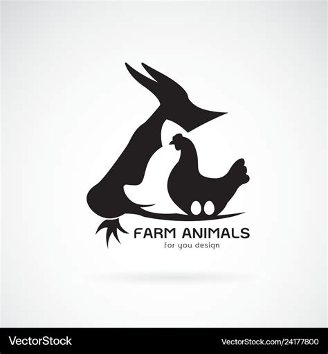 Group of animal farm label cowpigchickenegg logo Vector Image