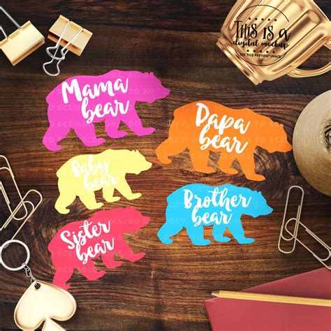 Mama Bear svg for Cricut Bear Family svg Mother's Day