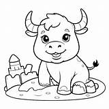 Premium Vector  Cute bull For Toddlers coloring Book sketch template