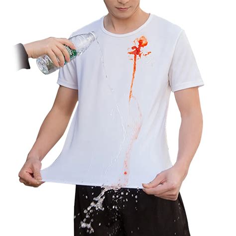 2019 New T Shirt Men Hydrophobic Shirt Antifouling Waterproof T Shirt ...