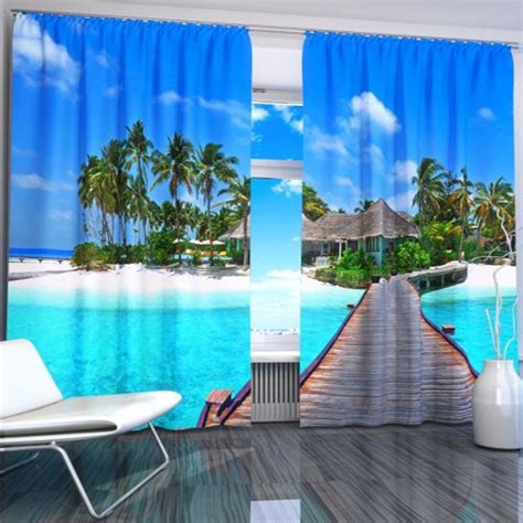 Vibrant Ocean Themed Curtain Set | EBeddingSets | Funky home decor, 3d curtains, Custom curtains