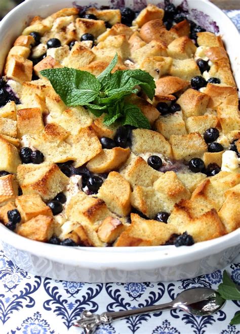 ValSoCal: Blueberry Cream Cheese Bread Pudding | Bread pudding, Cream ...