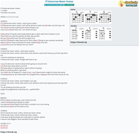 Chord: If Tomorrow Never Comes - tab, song lyric, sheet, guitar, ukulele | chords.vip