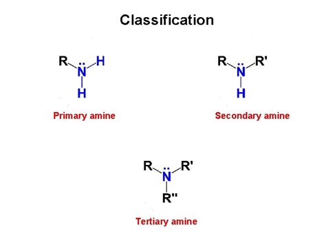 AMINES Classification Primary amine Secondary amine Tertiary amine