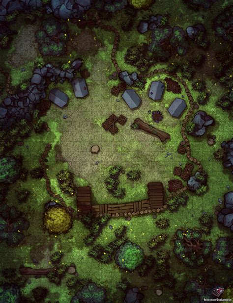 Forest Bandit Camp - D&D Map for Roll20 And Tabletop - Dice Grimorium