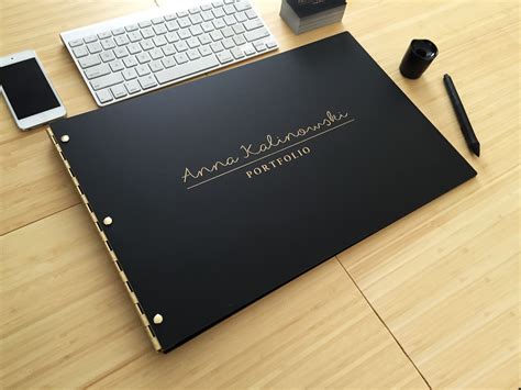 Portfolio 11x17 - Screw Post Portfolio 11x17 with Gold hinges and custom color fill engraving ...