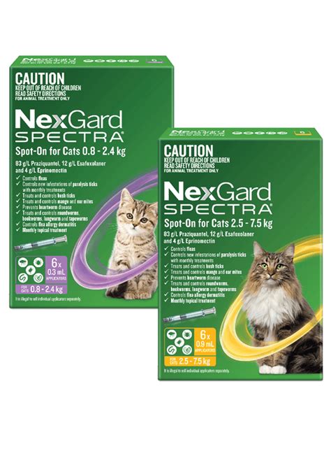 NexGard SPECTRA® Spot-On for Cats | Flea, Tick, Mite, Worm Protection