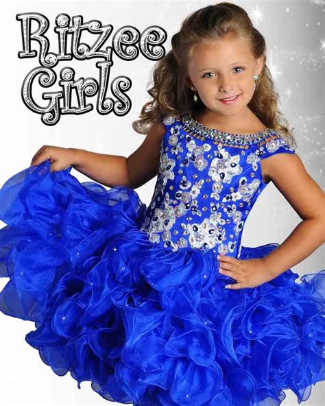 Royal Blue Ritzee Girls Pageant Dress Crystal Little Girls Cupcake ...