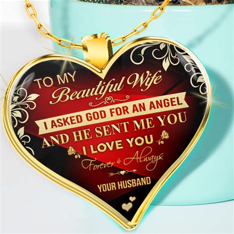 To My Wife Gold Plated Pendant Necklace - I Asked God For An Angel Present For Wife ...