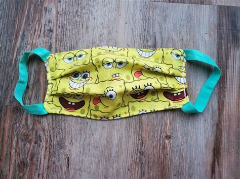 Spongebob Face Mask Spongebob Squarepants Mask | Etsy