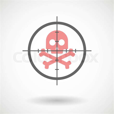 Crosshair icon with a skull | Stock vector | Colourbox