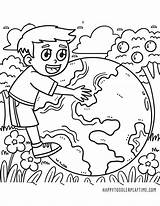 Environment Coloring Pages Clean Drawing Kids Arbor Earth Tree Color  sketch template