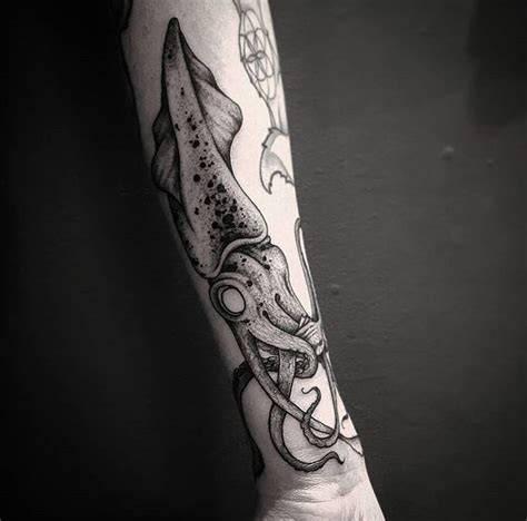 Beautiful squid tattoo by Fliquet Renouf at stained nation Jersey Channel Islands | Squid tattoo ...