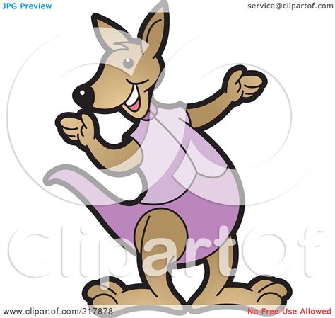 Royalty-Free (RF) Clipart Illustration of a Gesturing Kangaroo In ...