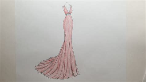 How to draw a prom dress for Beginners - YouTube