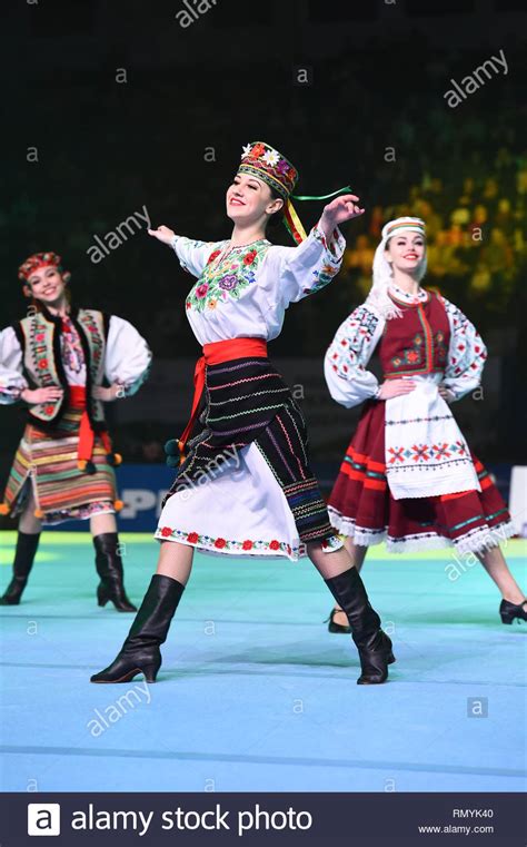 Kyiv, Ukraine - April 01, 2017: Performance of ukrainian dance ensemble ...