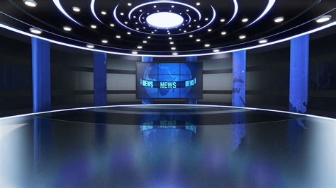 3D Virtual TV Studio News, Backdrop For TV Shows .TV On Wall.3D Virtual ...