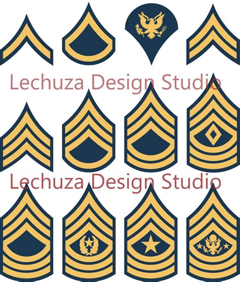 Army Enlisted Rank Stripes SVG Cutting Design Files you Get 5 - Etsy UK