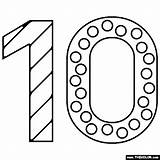 Printable Number 10 Coloring Pages sketch template