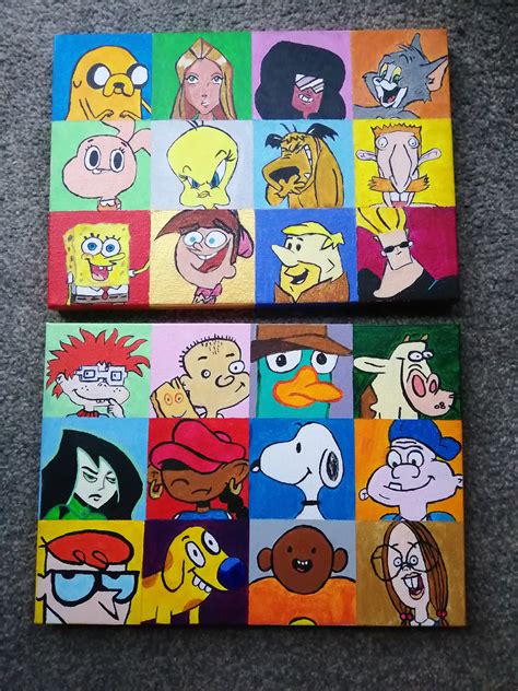 Acrylic Painting of Cartoon Characters of Your Choice | Etsy Norway