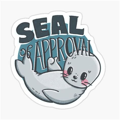 Seal of Approval” cute retro Kawaii seal" Sticker for Sale by ...