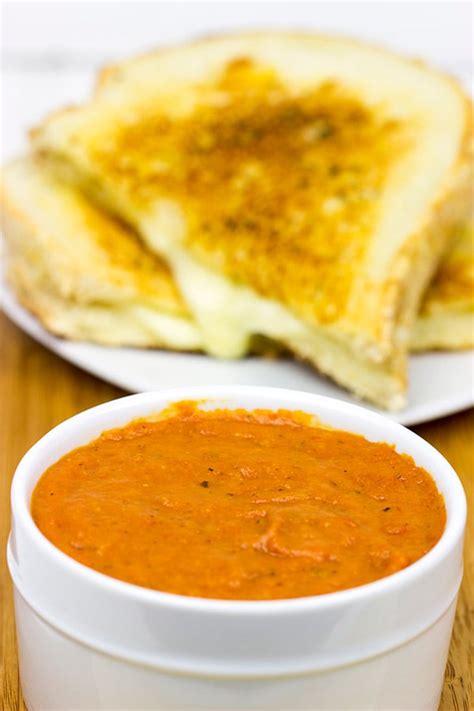 Tomato Grilled Cheese Soup | Soup and sandwich together in one!