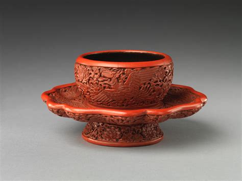 Tea-bowl stand with phoenixes | China | Ming dynasty (1368–1644), Yongle period (1403–24) | The ...