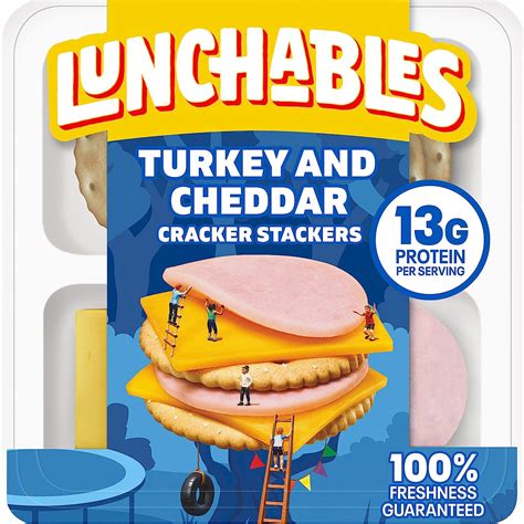 Amazon.com: Lunchables Turkey & Cheddar Cheese Snack Kit with Crackers (3.2 oz Tray) : Grocery ...