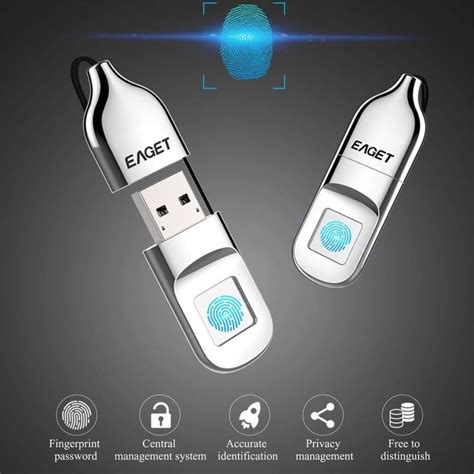 32/64GB USB2.0 Fingerprint Encryption Flash Pen Drive Memory Stick Disk ...