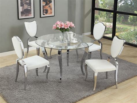 Refined Round Glass Top Dining Room Furniture Dinette Sacramento California CHLET
