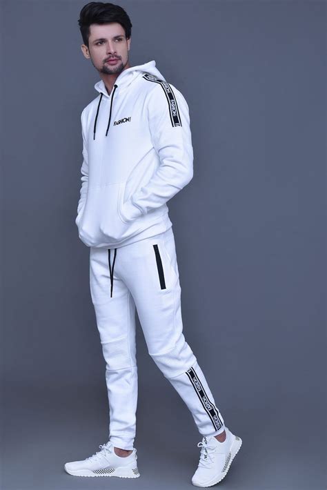 FASHIONi Royal White Tracksuit | White tracksuit, Tracksuit, Mens ...