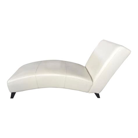 White Leather Chaise Lounge | Chairish