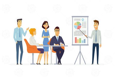 Business Meeting - vector cartoon illustration | Business cartoons ...