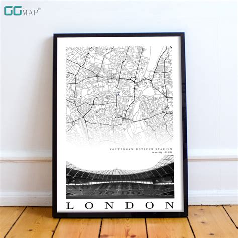 City map of LONDON Tottenham Hotspur Stadium Home Decor | Etsy