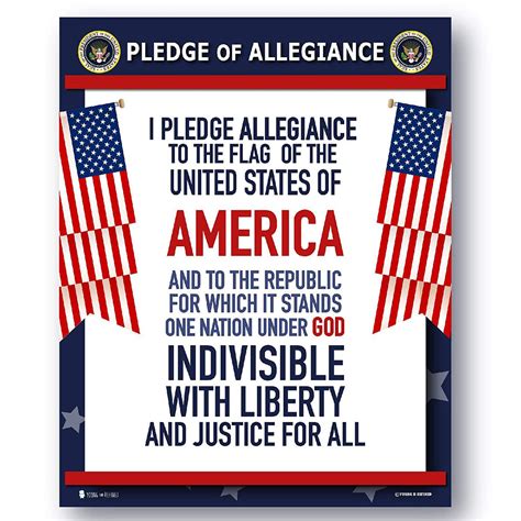 Pledge of Allegiance United States Laminated Classroom Teacher Poster – Young N' Refined