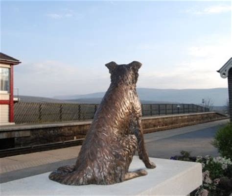 Ruswarp the Story and Sculpture: Ruswarp the Collie Statue at Garsdale Station